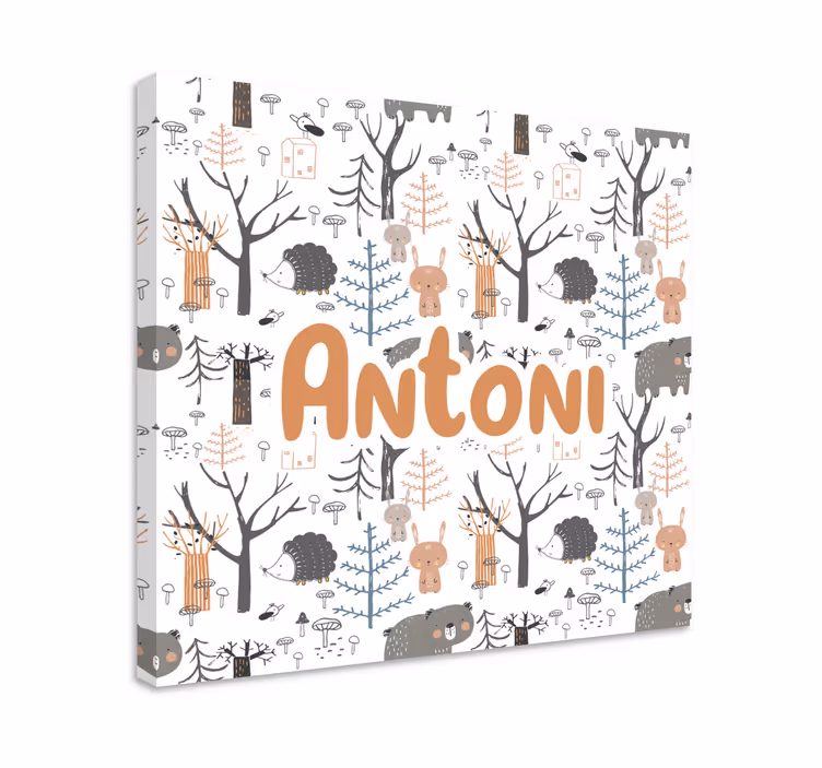 Cocktail canvas adorable animal woodland - TenStickers