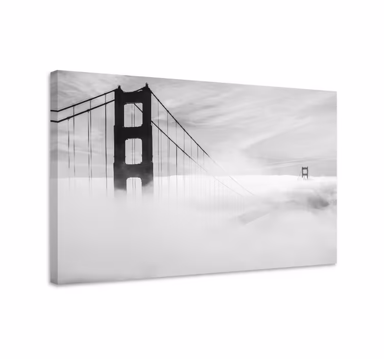 3d bridge on a foggy day 3D canvas prints - TenStickers