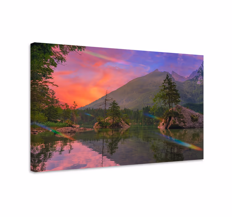 Landscape canvas mountain reflection tranquility - TenStickers