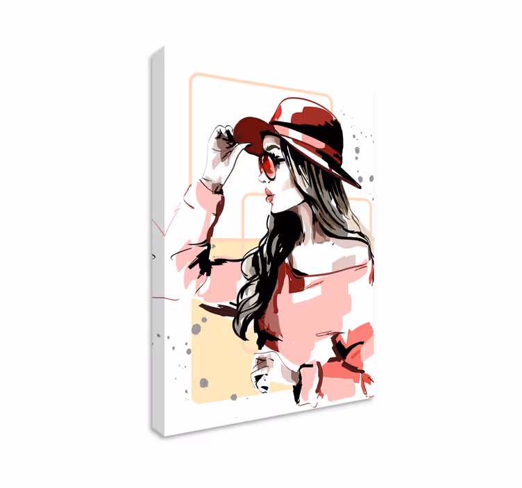 modern woman model illustration modern canvas art - TenStickers