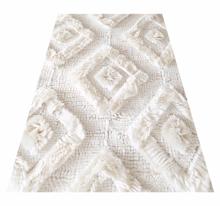 diamond pattern white  vinyl rug - TenStickers
