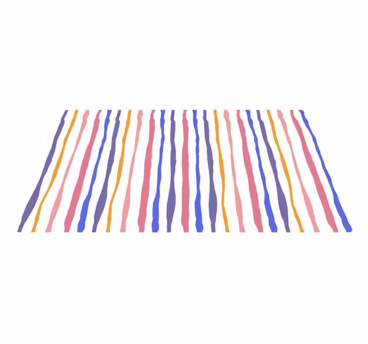 Colourful wide stripes bathroom vinyl rug - TenStickers