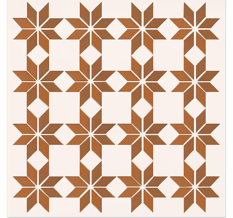 Terracotta Star Tile dining room vinyl rug - TenStickers