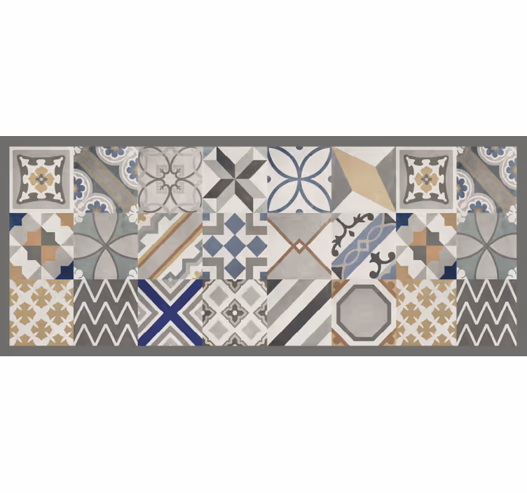 Cement Tiles modern vinyl rug - TenStickers