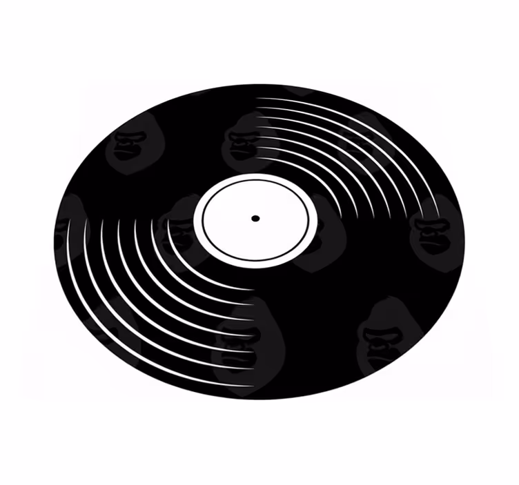 Circular vinyl rug inspired by vinyl record - TenStickers