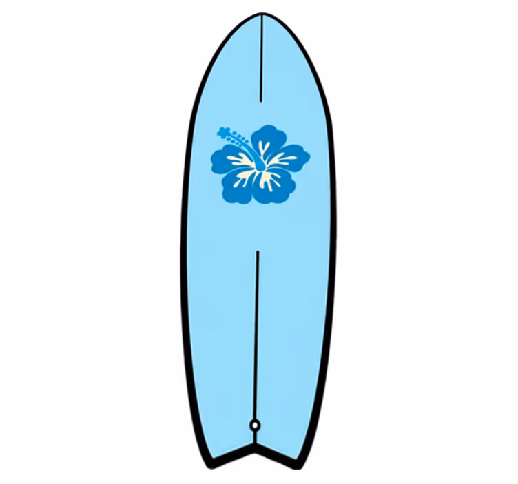 Nature vinyl rug hawaiian flower surfboard design - TenStickers