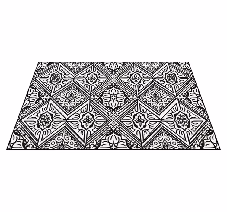 Kitchen vinyl rug vibrant contrast kaleidoscope - TenStickers