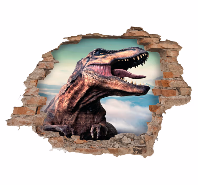 Animal vinyl rug featuring realistic 3d t-rex - TenStickers