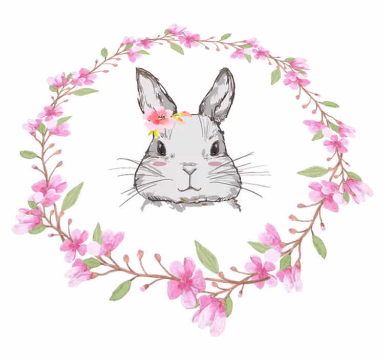 Animal vinyl rug wild africa bunny girl design - TenStickers