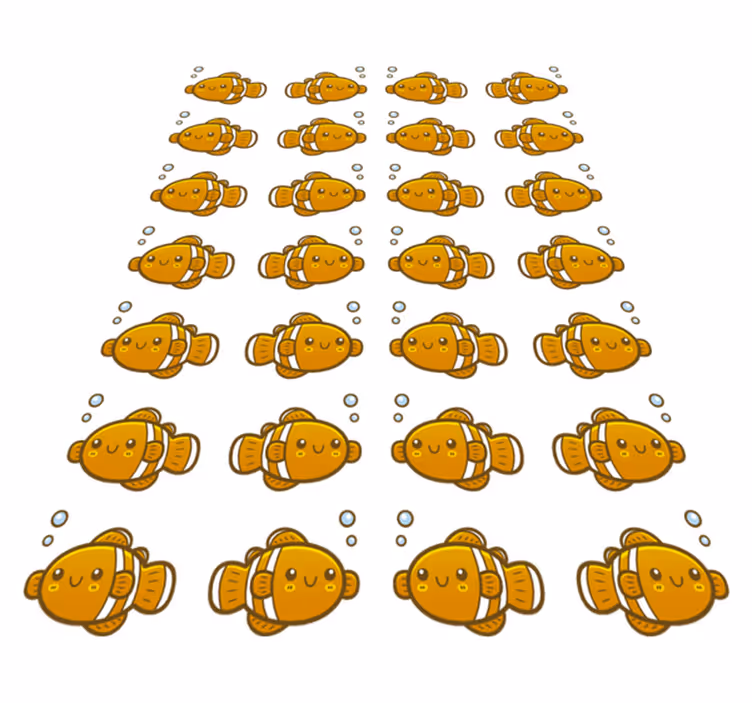 Clown fish pattern animal vinyl rug - TenStickers