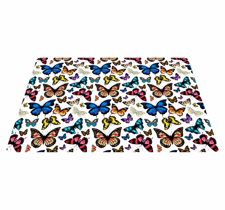 Beautiful colorful butterflies animal vinyl rug - TenStickers