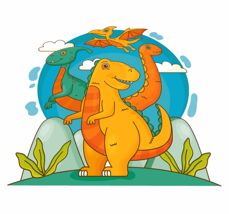 Dinosaurs in the jungle animal vinyl rug - TenStickers