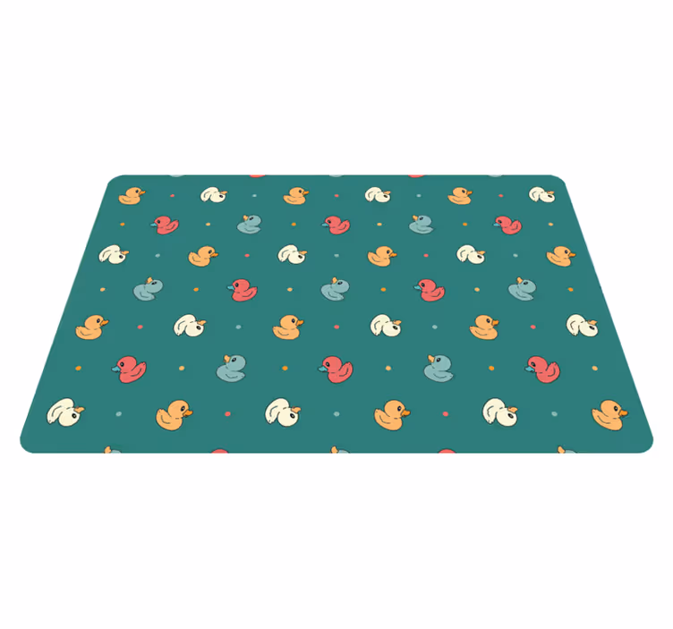 Animal vinyl rug multicolor rubber duckies - TenStickers