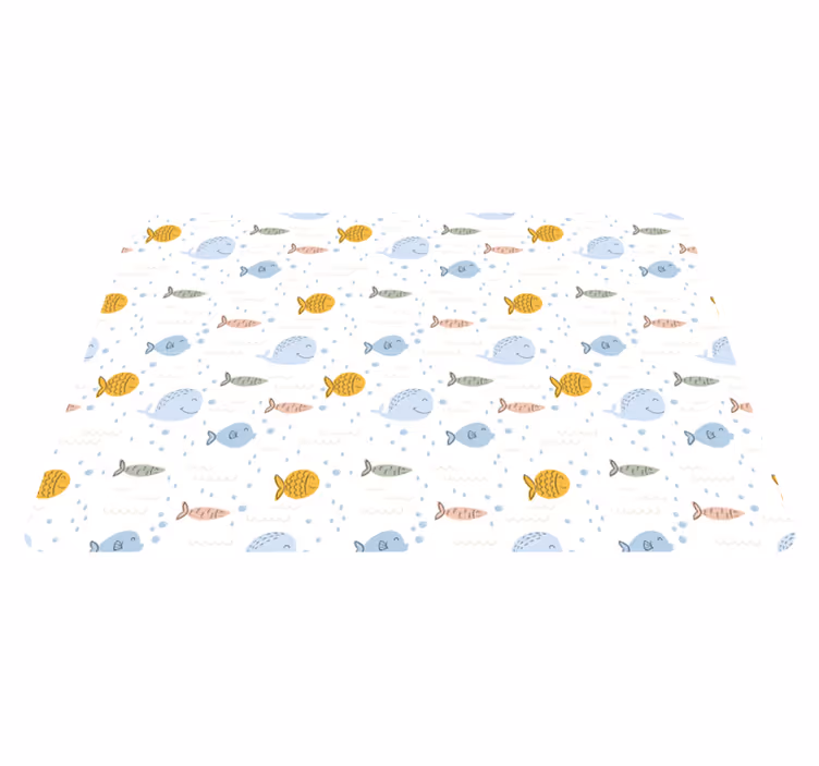 Animal vinyl rug with cartoon multicolor fish - TenStickers