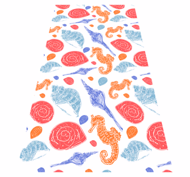 Animal vinyl rug undersea mosaic - TenStickers