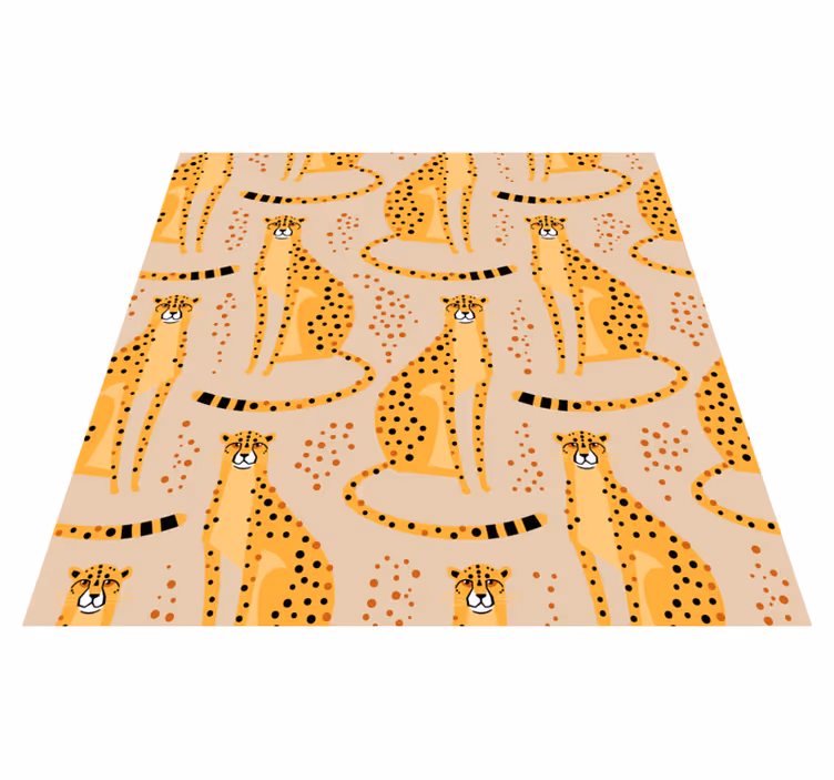 Animal vinyl rug leopard illustration pattern - TenStickers