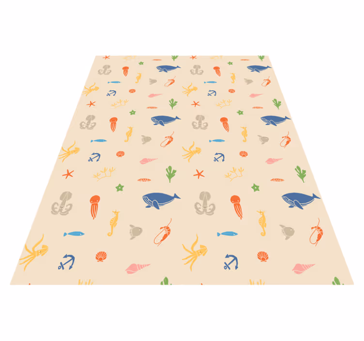Animal vinyl rug with ocean life design - TenStickers