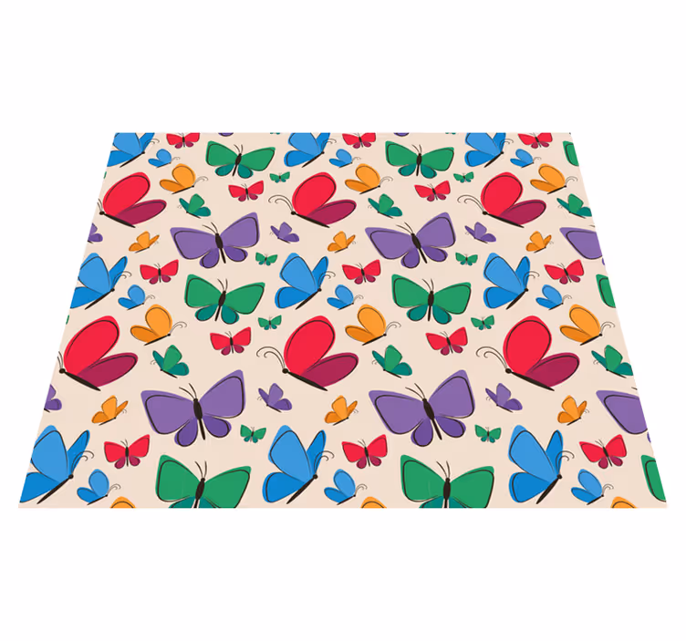 Lively butterfly elements animal vinyl rug - TenStickers