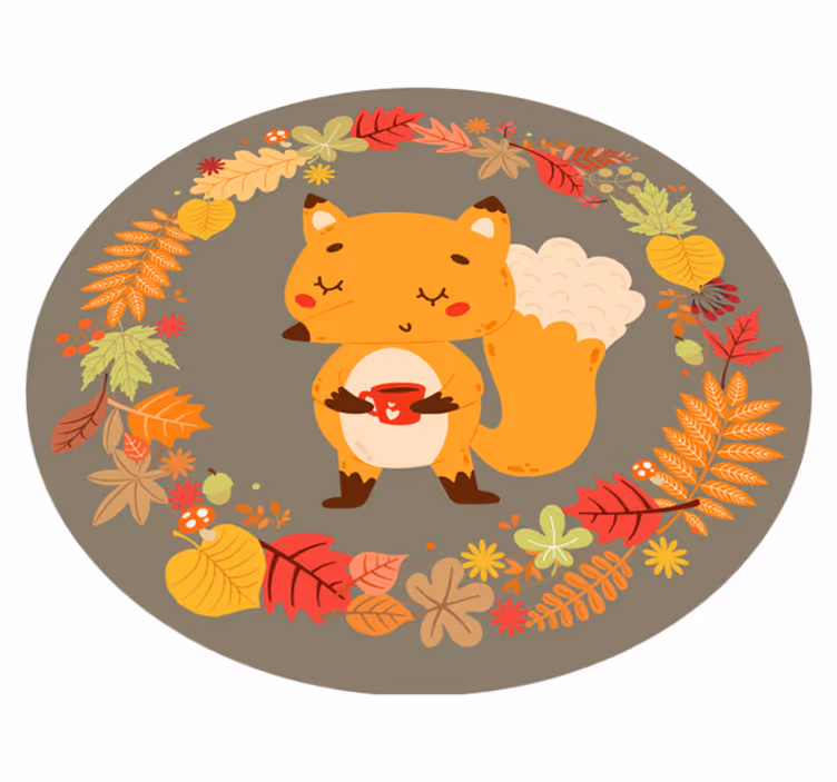 Animal vinyl rug charming fox sculpture - TenStickers