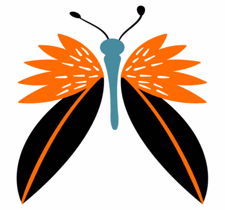 Colorful butterfly accent animal vinyl rug - TenStickers