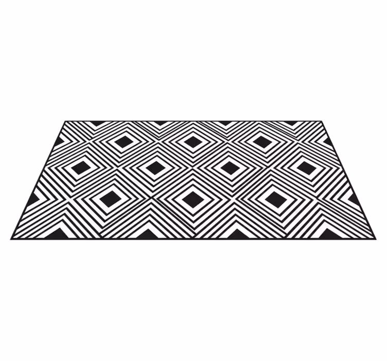 Kitchen vinyl rug with bold diamond lattice design - TenStickers