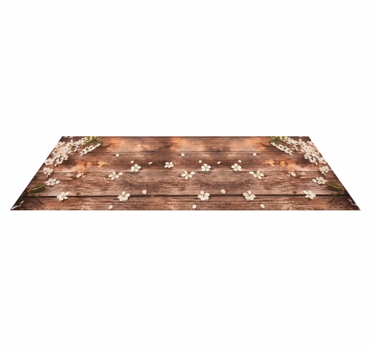 Kitchen vinyl rug floral wood pattern - TenStickers