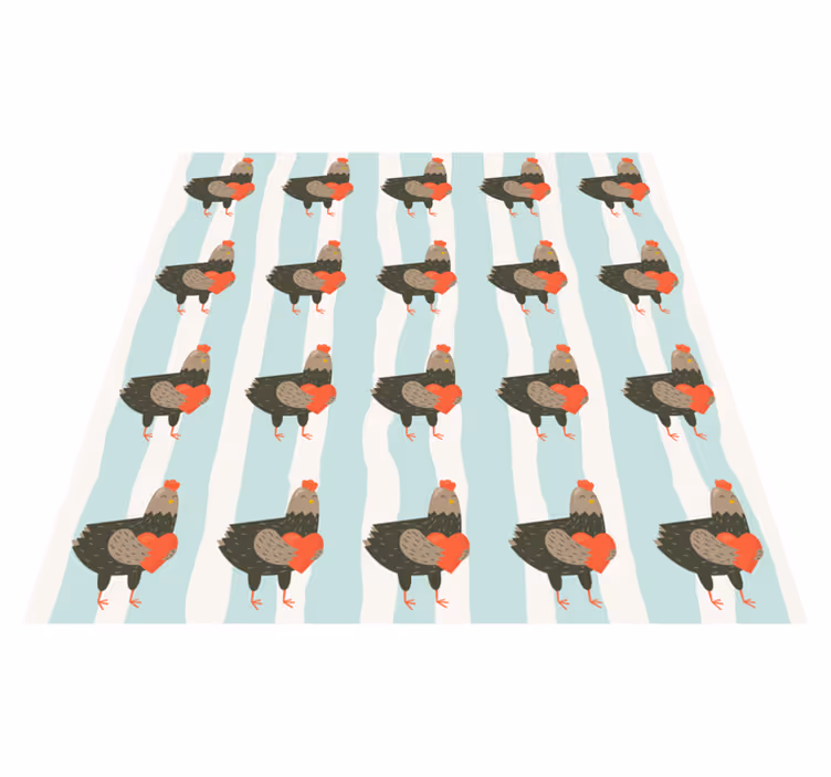Animal vinyl rug charming chicken design - TenStickers