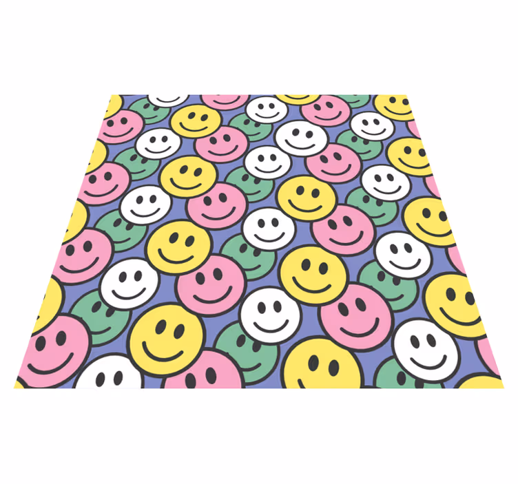 Animal vinyl rug with vibrant smile designs - TenStickers