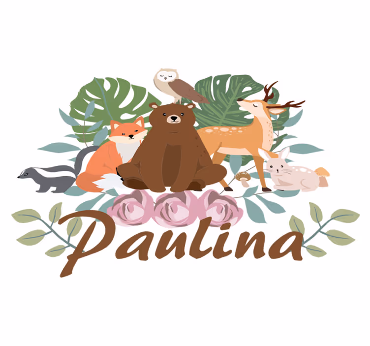 Animal vinyl rug forest animal gathering - TenStickers