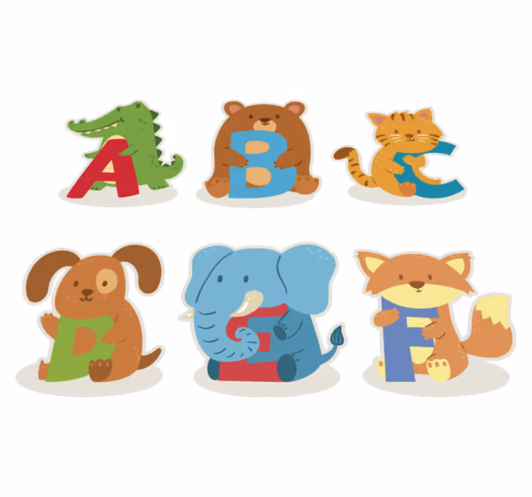 Animal vinyl rug alphabet with animals - TenStickers