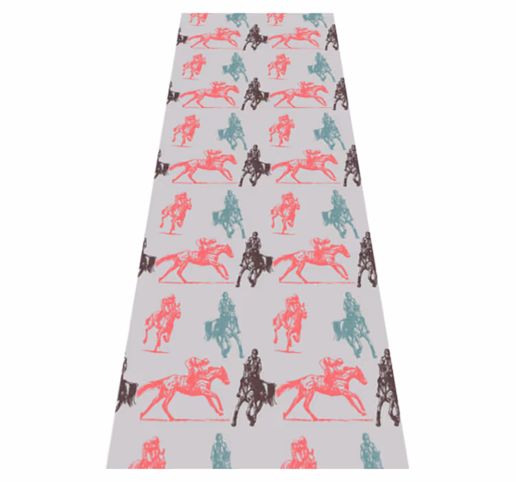 Animal vinyl rug in multi-colored horse design - TenStickers