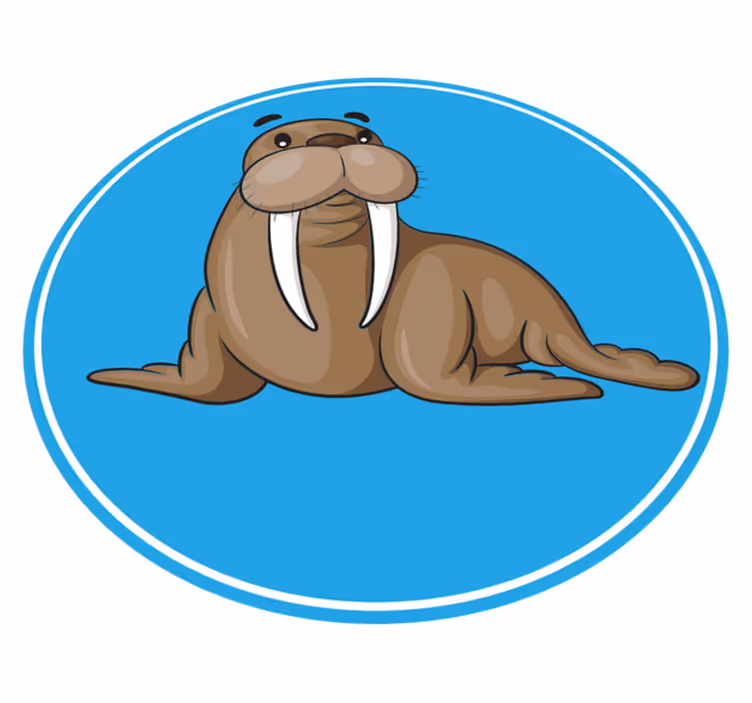 Animal vinyl rug cute walrus design - TenStickers