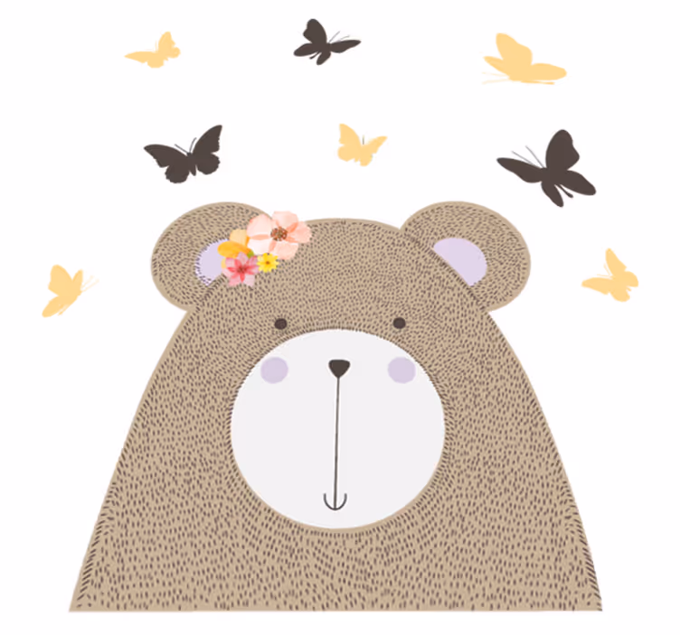 Animal vinyl rug with playful bear design - TenStickers