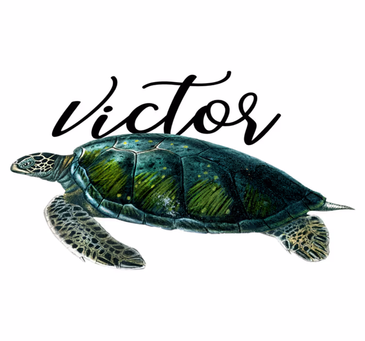 Animal vinyl rug with customizable turtle design - TenStickers
