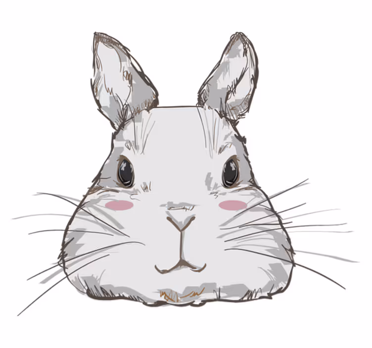 Cute rabbit head animal vinyl rug - TenStickers