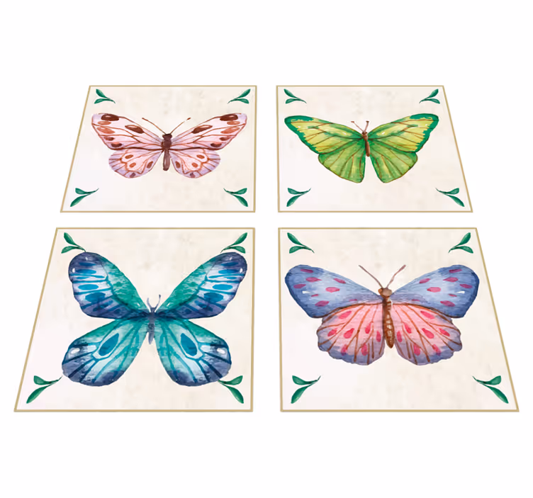 Vivid butterfly designs animal vinyl rug - TenStickers
