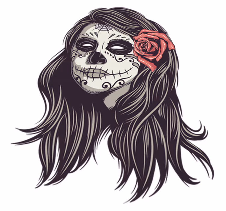 Halloween vinyl rug catrina design - TenStickers