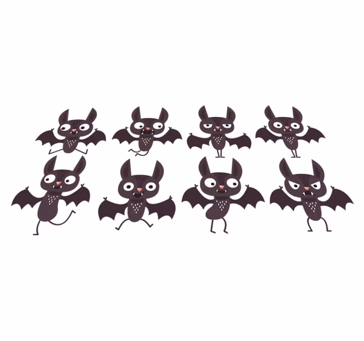 Halloween vinyl rug cheerful bat pack - TenStickers