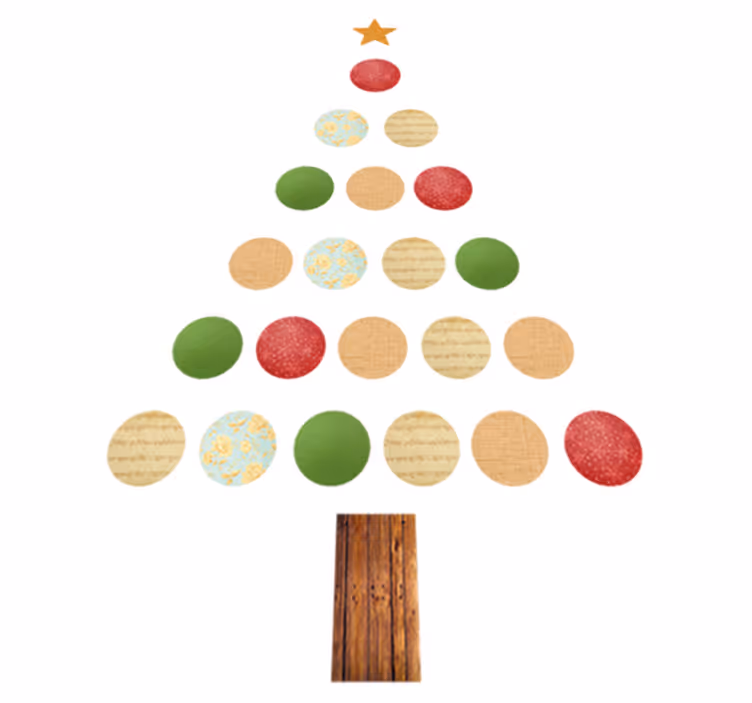 Christmas vinyl rug colorful tree design - TenStickers