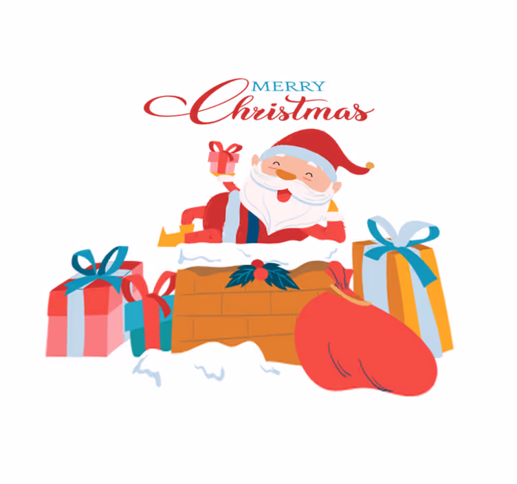 Christmas vinyl rug we have a merry christmas with santa - TenStickers