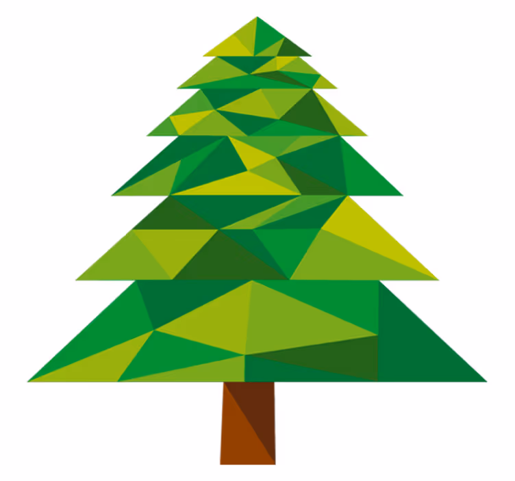 Christmas vinyl rug with polygonal pine design - TenStickers