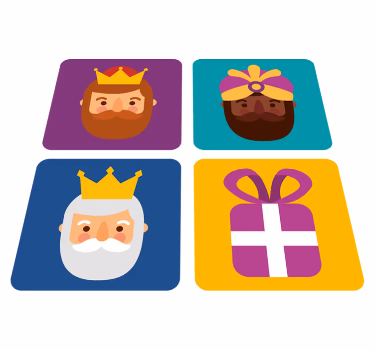 Christmas vinyl rug three kings set - TenStickers