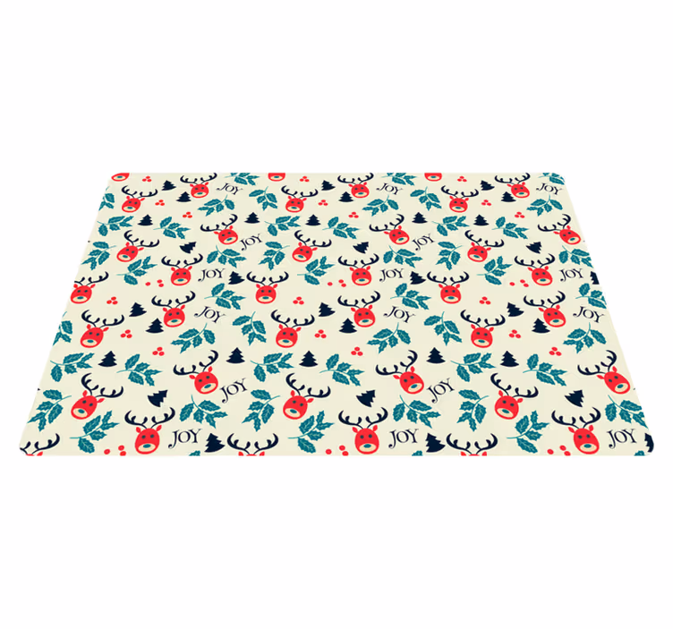 Christmas vinyl rug joy and reindeer laptop - TenStickers