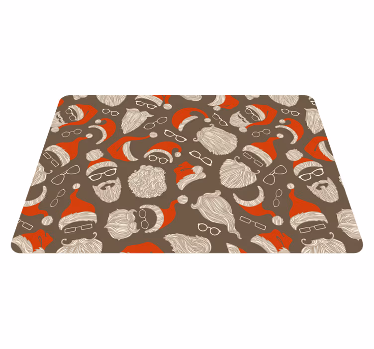 Christmas vinyl rug with vintage santa face design - TenStickers