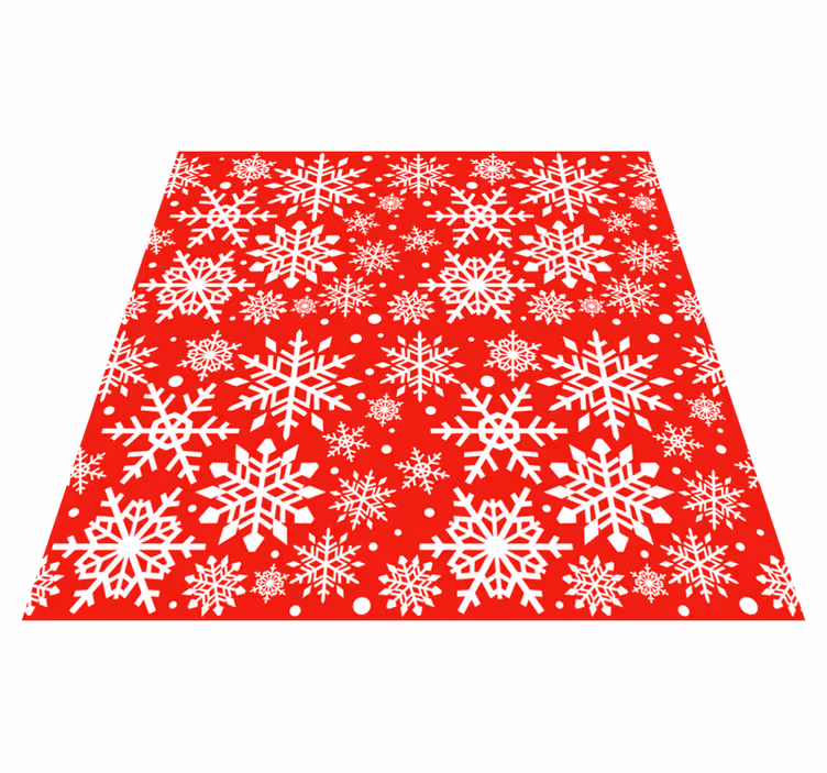 Christmas vinyl rug with red snowflakes design - TenStickers