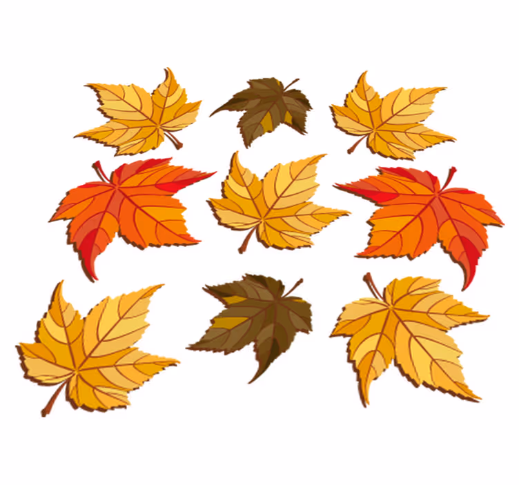 Floral vinyl rug in autumn leaves design - TenStickers