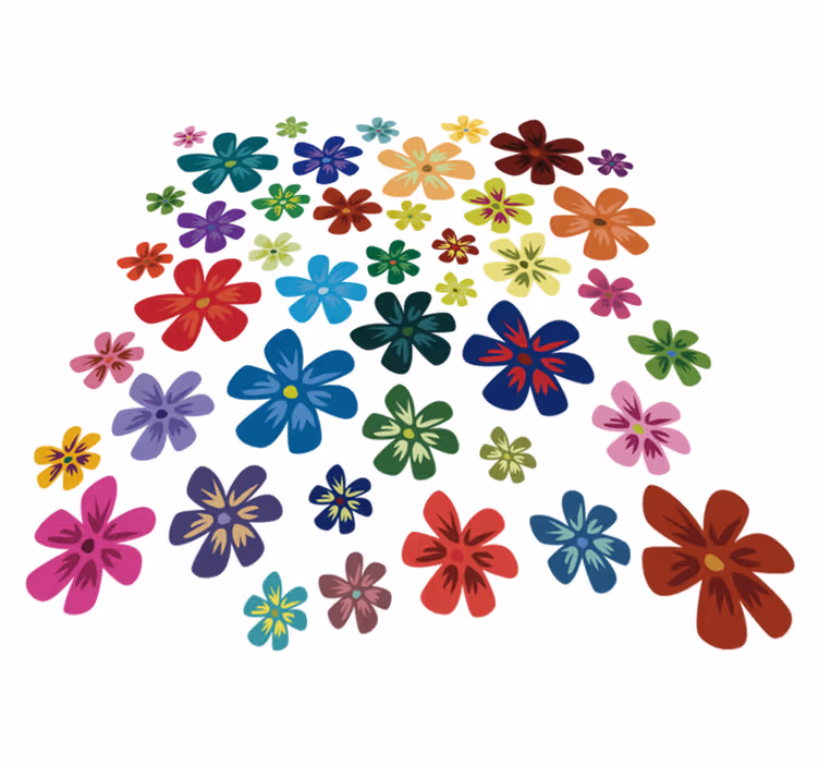 Floral vinyl rug in colorful flower design - TenStickers
