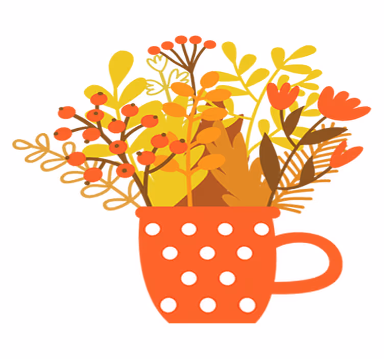 Floral vinyl rug autumn jar rug - TenStickers