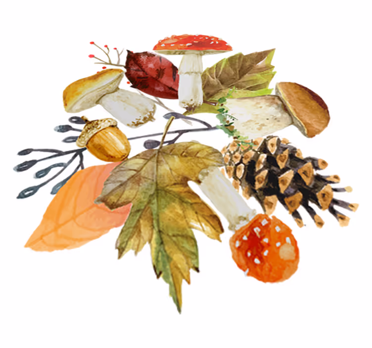 Floral vinyl rug with autumn touches - TenStickers