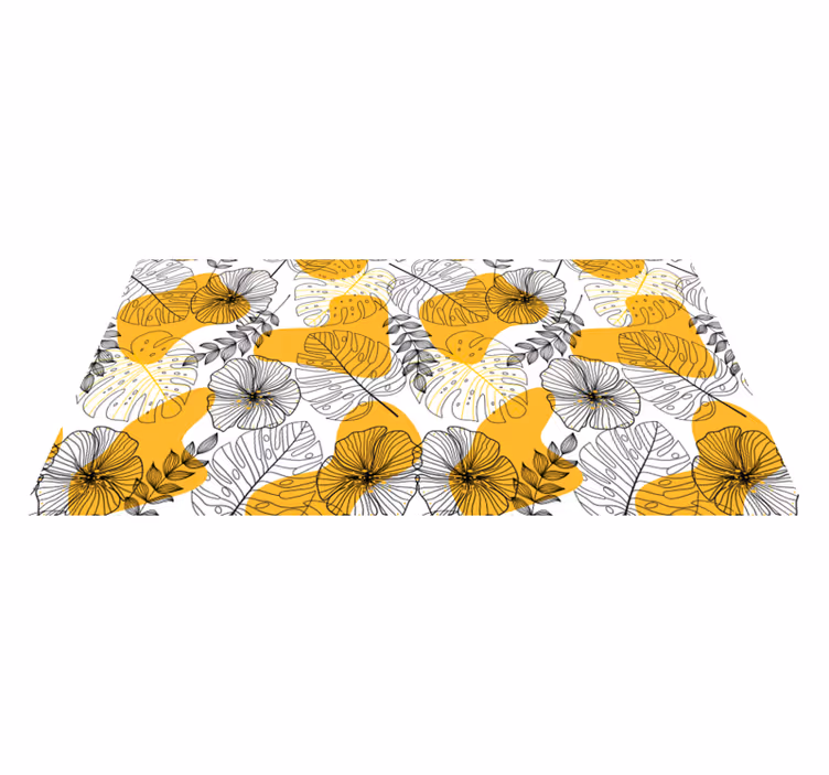 Floral vinyl rug with flower design storage unit - TenStickers